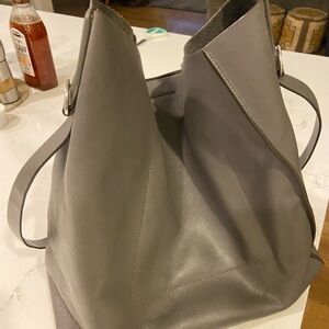 All Saints Gray Hobo Bag with Slouchy Design